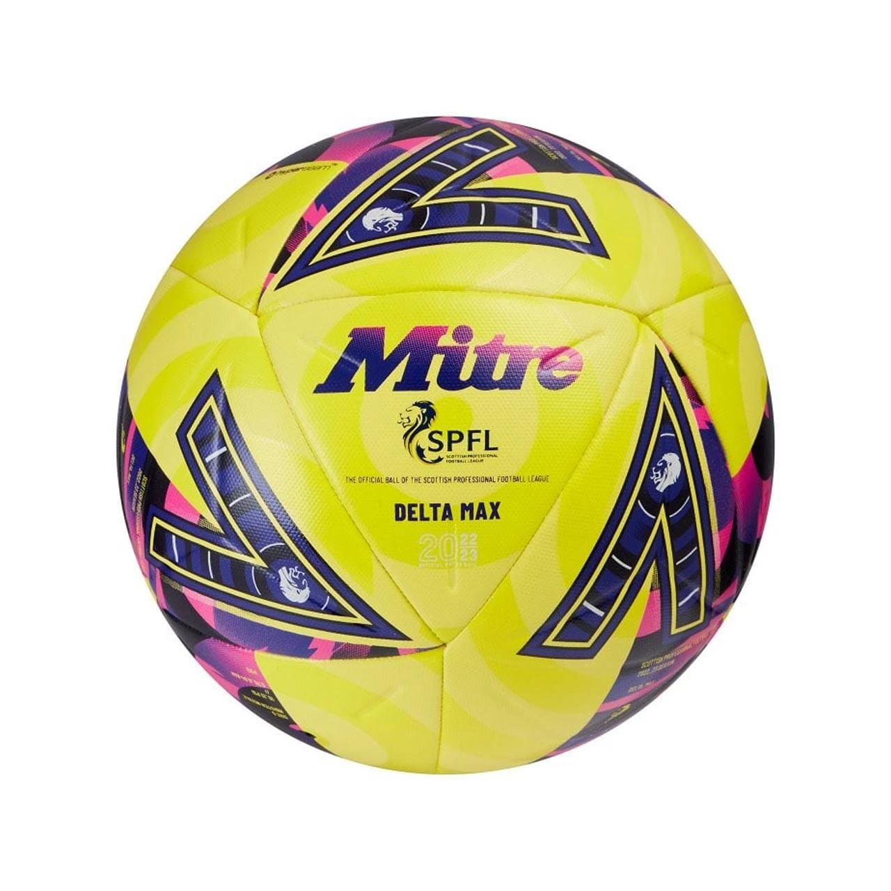 Mitre Delta Max SPFL 2022/23 Match Football Yellow/Purple 3 Mitre Delta Max SPFL 2022/23 Match Football Yellow/Purple