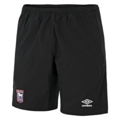 UMBRO Ipswich Town FC Childrens/Kids 22/23 Woven Shorts (Black)