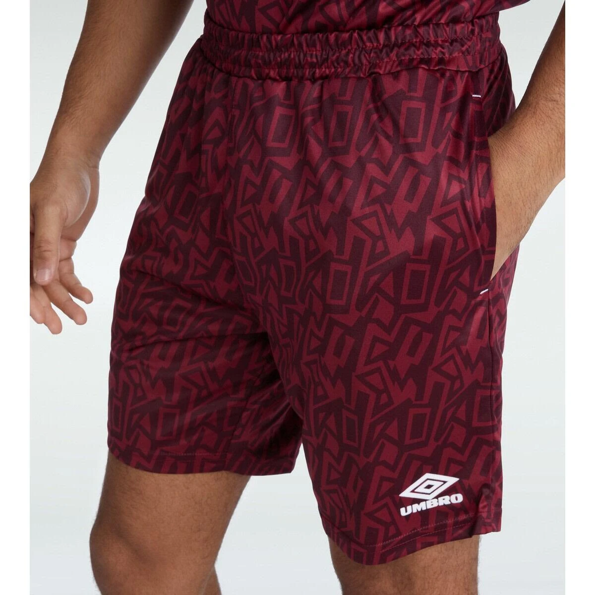 UMBRO Mens Graffiti Shorts (New Claret/White) 5 UMBRO Mens Graffiti Shorts (New Claret/White) - Image 3