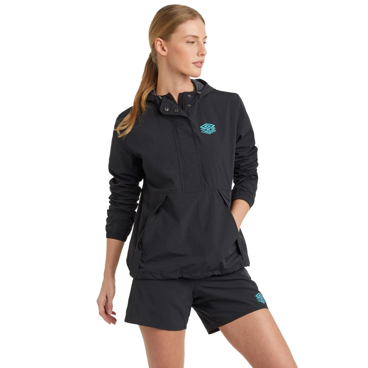 UMBRO Womens/Ladies PTF Hooded Waterproof Jacket (Black/Carbon) 5 UMBRO Womens/Ladies PTF Hooded Waterproof Jacket (Black/Carbon) - Image 3