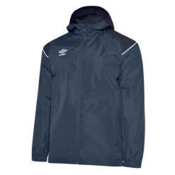 UMBRO Mens Hooded Waterproof Jacket (Navy/Peacoat/Brilliant White)
