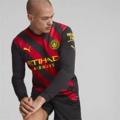 PUMA Mens Manchester City F.C. Away 22/23 Replica Long Sleeve Jersey - Black -Palmeiras Shop k75eb9e50edf79903f4859e92d9f3c73e