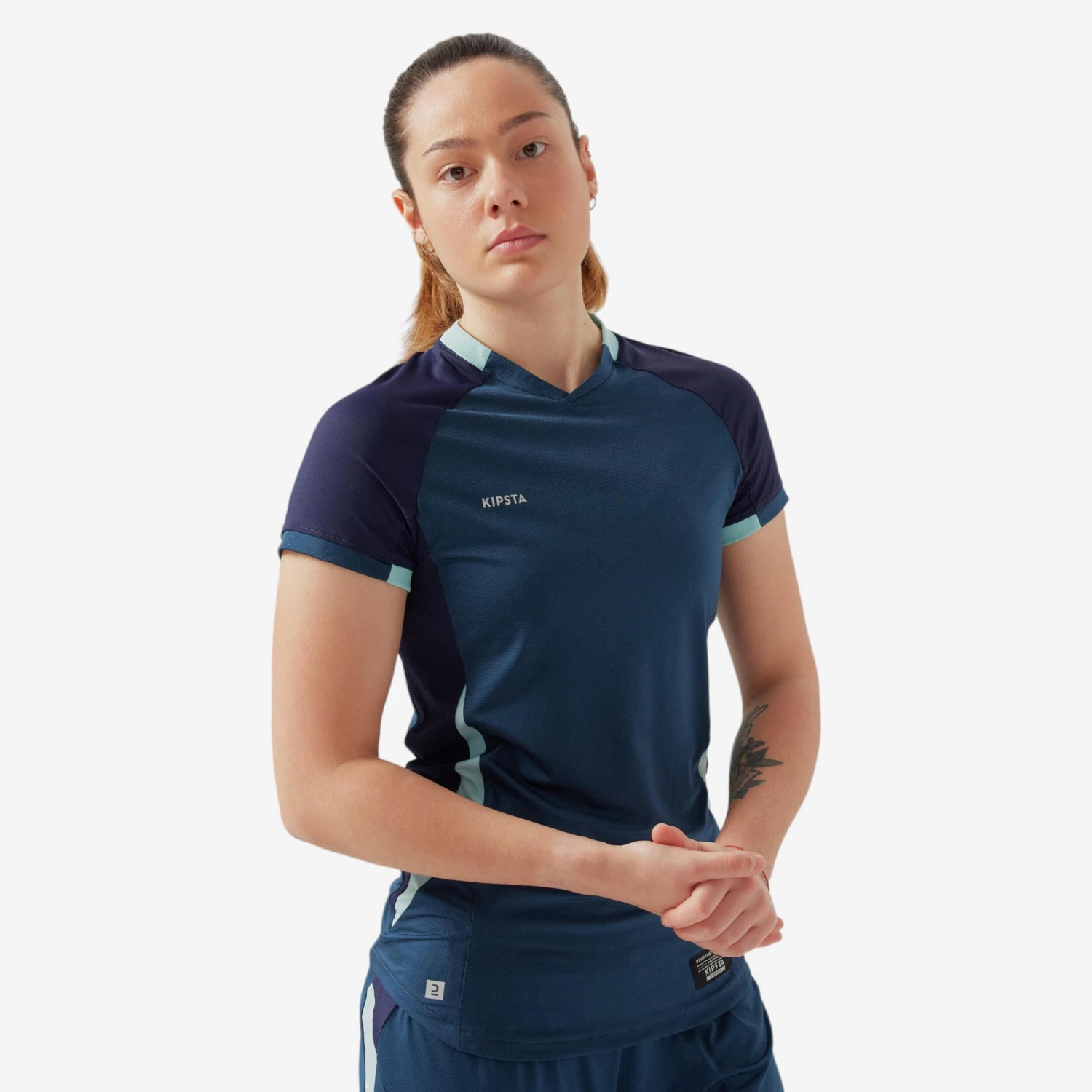 Kipsta Women's Short-Sleeved Slim Cut Football Shirt 4 Kipsta Women's Short-Sleeved Slim Cut Football Shirt - Image 2