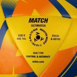 Mitre Ultimatch One Match Football (Yellow/Royal Blue/Orange/Black) -Palmeiras Shop kae7f1b2460161cf4d3f8ce165dd90902