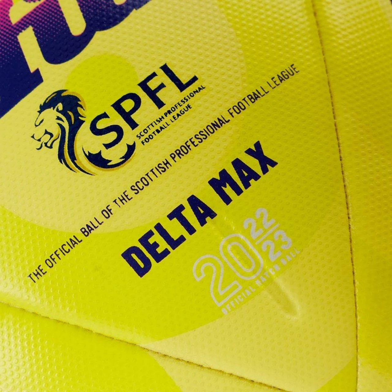 Mitre Delta Max SPFL 2022/23 Match Football Yellow/Purple 4 Mitre Delta Max SPFL 2022/23 Match Football Yellow/Purple - Image 2