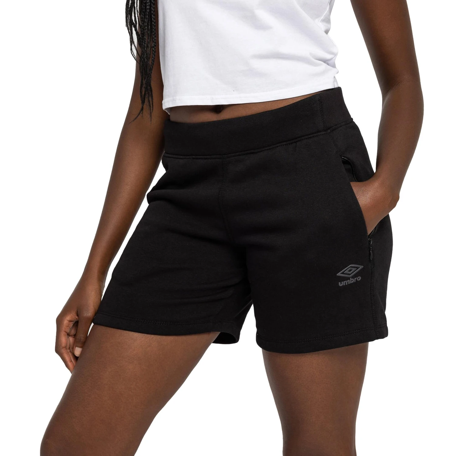 UMBRO Womens/Ladies Pro Elite Fleece Shorts (Black) 5 UMBRO Womens/Ladies Pro Elite Fleece Shorts (Black) - Image 3