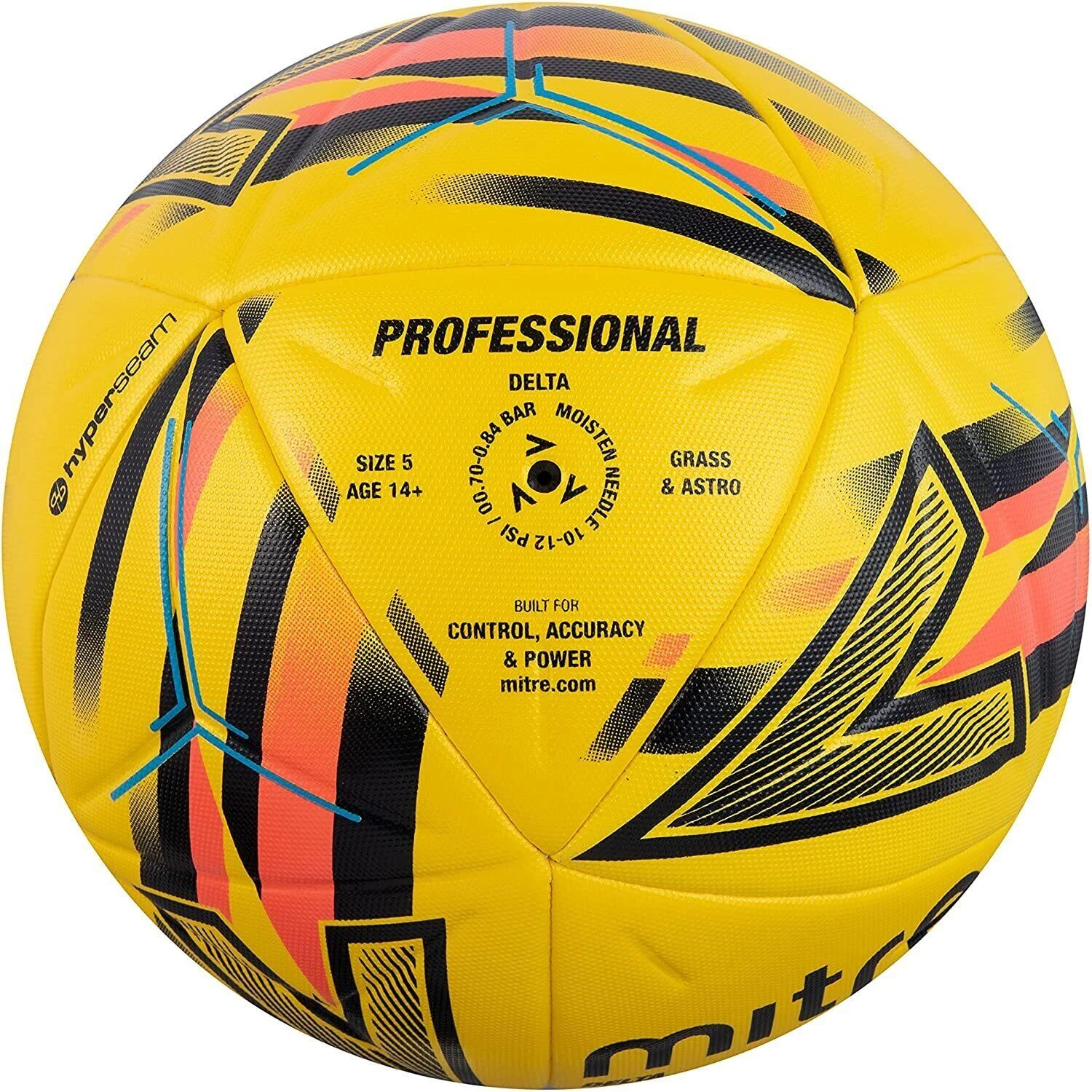 Mitre Delta One Match Football (White/Black/Orange) 7 Mitre Delta One Match Football (White/Black/Orange) - Image 5
