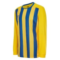 UMBRO Mens Milan Stripe LongSleeved Jersey (Yellow/Royal Blue)