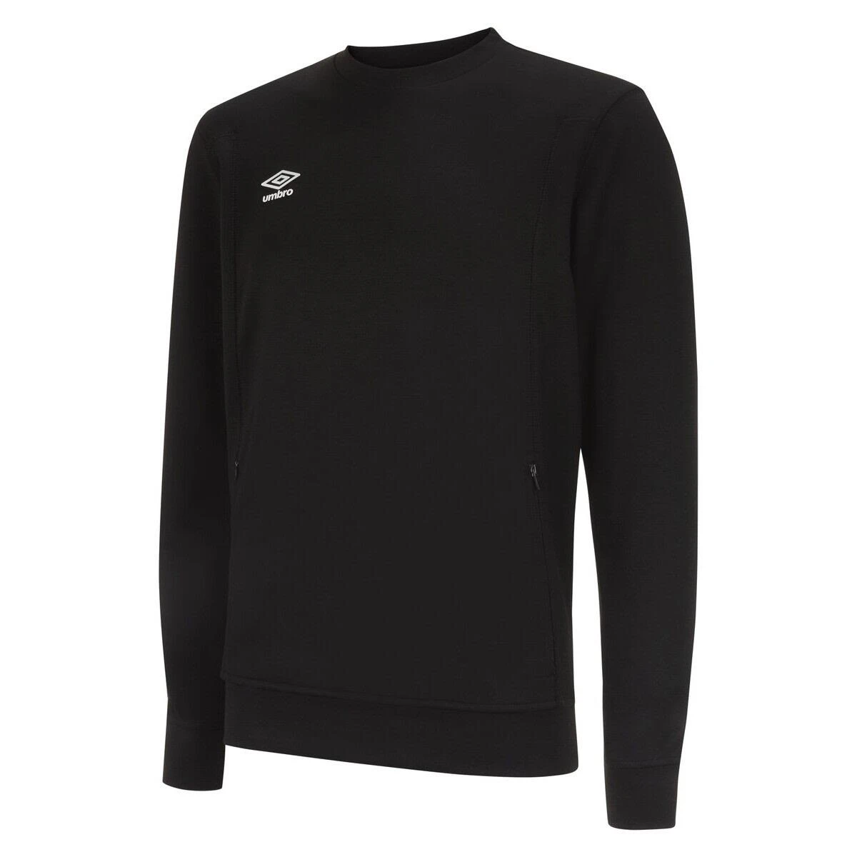 UMBRO Mens Pro Stacked Logo Fleece Pullover (Black/White) 3 UMBRO Mens Pro Stacked Logo Fleece Pullover (Black/White)